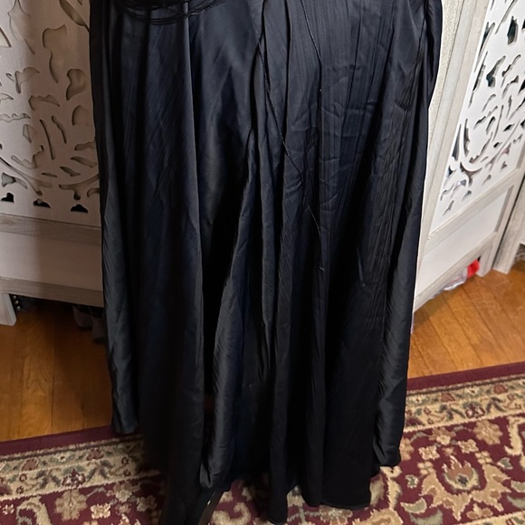 Anthropologie Fringe Bodice Black Midi Halter Dress - Picture 6 of 6